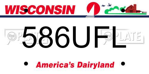 586UFL Wisconsin License Plate