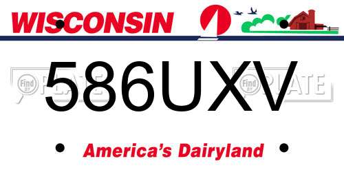 586UXV Wisconsin License Plate