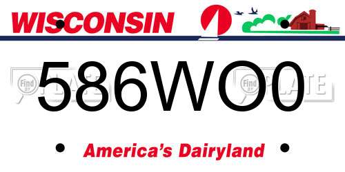 586WO0 Wisconsin License Plate