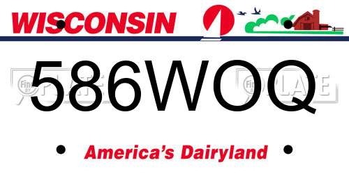 586WOQ Wisconsin License Plate