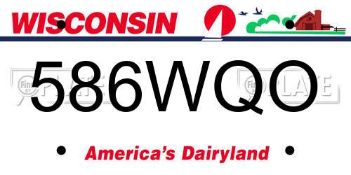 586WQO Wisconsin License Plate