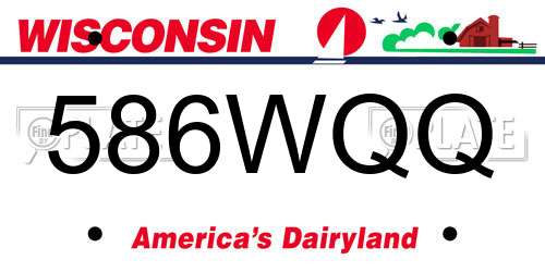 586WQQ Wisconsin License Plate