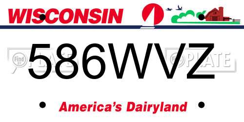 586WVZ Wisconsin License Plate