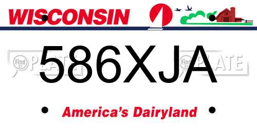 586XJA Wisconsin License Plate