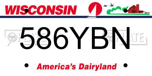 586YBN Wisconsin License Plate
