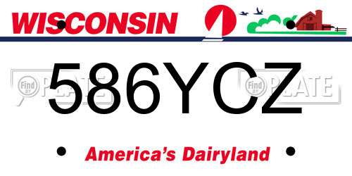 586YCZ Wisconsin License Plate