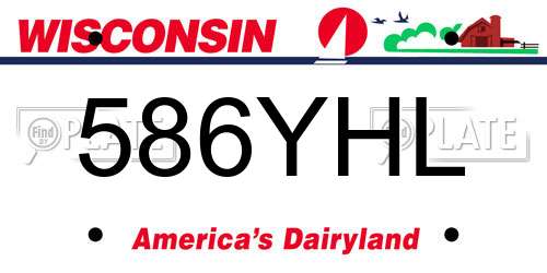 586YHL Wisconsin License Plate