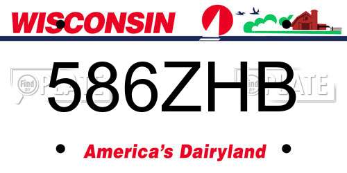 586ZHB Wisconsin License Plate