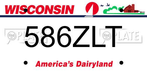 586ZLT Wisconsin License Plate