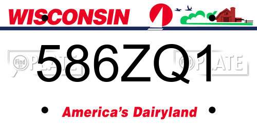 586ZQ1 Wisconsin License Plate