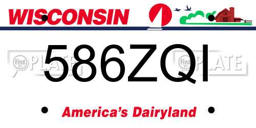 586ZQI Wisconsin License Plate