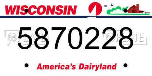 5870228 Wisconsin License Plate