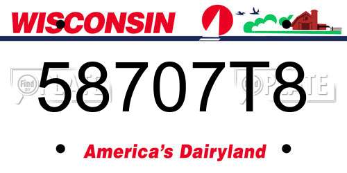 58707T8 Wisconsin License Plate