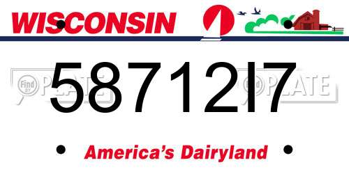 58712I7 Wisconsin License Plate