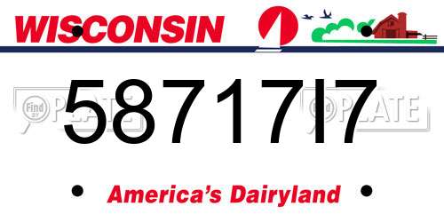 58717I7 Wisconsin License Plate