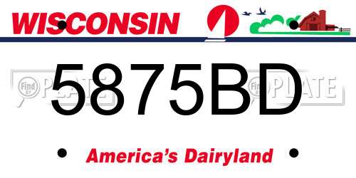5875BD Wisconsin License Plate