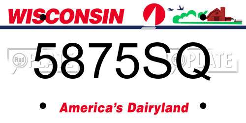5875SQ Wisconsin License Plate