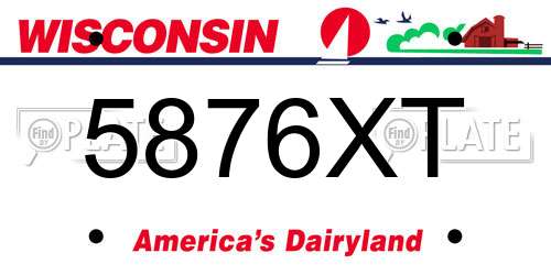 5876XT Wisconsin License Plate