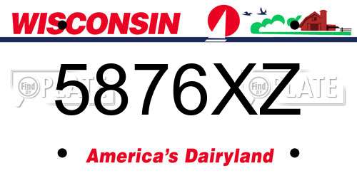 5876XZ Wisconsin License Plate