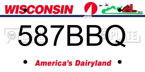 587BBQ Wisconsin License Plate