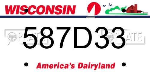 587D33 Wisconsin License Plate