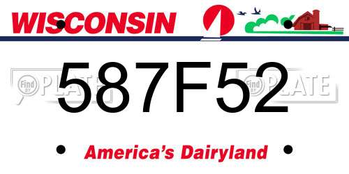 587F52 Wisconsin License Plate