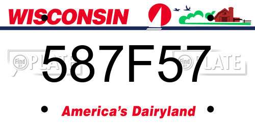 587F57 Wisconsin License Plate