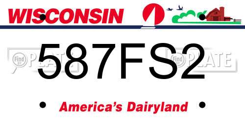 587FS2 Wisconsin License Plate