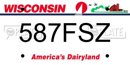 587FSZ Wisconsin License Plate