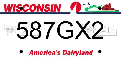 587GX2 Wisconsin License Plate