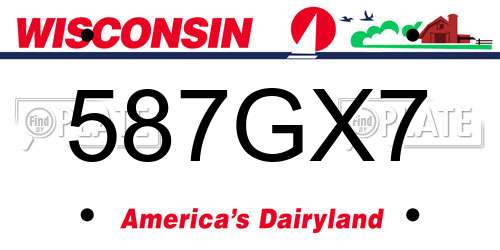 587GX7 Wisconsin License Plate