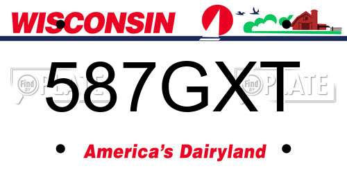 587GXT Wisconsin License Plate