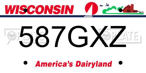 587GXZ Wisconsin License Plate