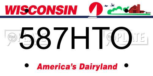 587HTO Wisconsin License Plate