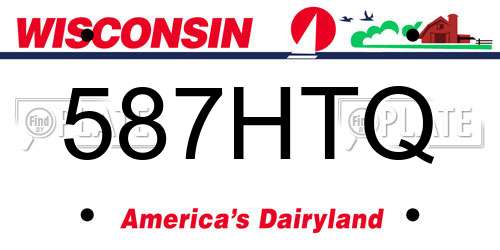 587HTQ Wisconsin License Plate