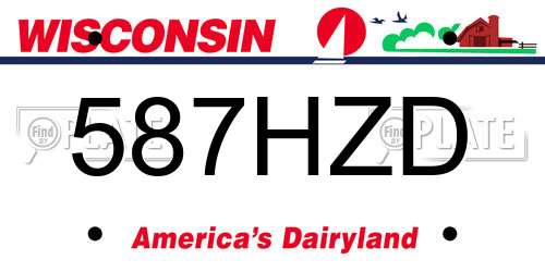 587HZD Wisconsin License Plate