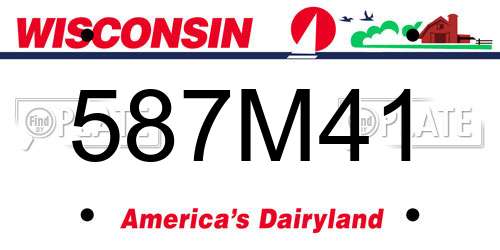 587M41 Wisconsin License Plate