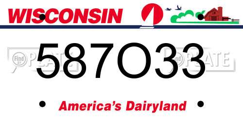 587O33 Wisconsin License Plate