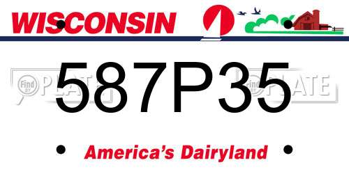 587P35 Wisconsin License Plate