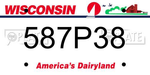 587P38 Wisconsin License Plate