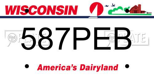 587PEB Wisconsin License Plate