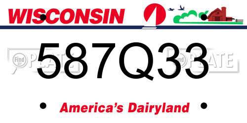 587Q33 Wisconsin License Plate
