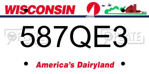 587QE3 Wisconsin License Plate