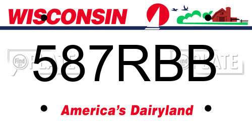 587RBB Wisconsin License Plate