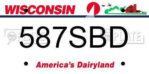 587SBD Wisconsin License Plate