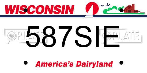 587SIE Wisconsin License Plate
