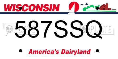587SSQ Wisconsin License Plate