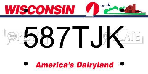 587TJK Wisconsin License Plate
