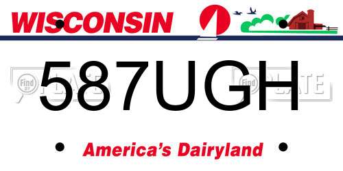 587UGH Wisconsin License Plate