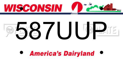 587UUP Wisconsin License Plate